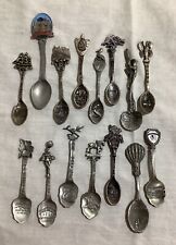 Set Of 15 Pewter Souvenir Spoons. Pewter States Spoons. Pewter Spoon picture
