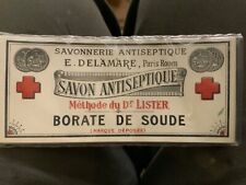 French c1910's Perfume Label Savon Antiseptique Borate De Soude - Red Cross picture