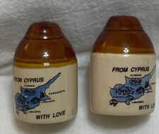 Vintage “From Cyprus With Love”  Salt and Pepper Shakers ~ 3” X 2” picture