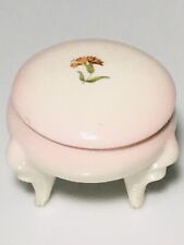 Vintage Retro Pill Box Tooth Fairy Box Jewelry Box French Footed w Lid Floral picture