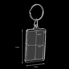 5-40x Clear Blank Acrylic Insert Photo Picture Frame Key Ring Keychain Keyring picture