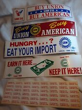 Vintage Buy American Keep It Here UAW Car Bumper Sticker Decal Lot Of 5 Union picture