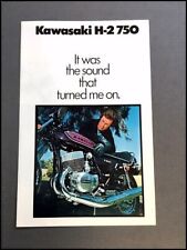 1975 Kawasaki H-2 H2 750 Motorcycle Bike Vintage Sales Brochure Folder picture