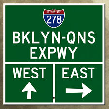 New York City Brooklyn Queens Expressway highway marker road sign 1965 NYC 5x5 picture