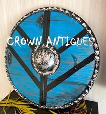 Vintage Medieval Authentic Shield Battleworn Wooden Viking Lagartha's Shield picture