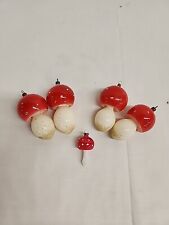 Vintage Glass Mushroom Christmas Tree Ornaments 5 In All picture