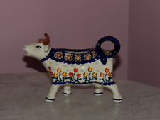 Polish Pottery Cow Creamer UNIKAT Signature Lucy Pattern picture