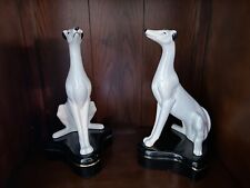 pair of japanese enamelled porcelain greyhounds (1940/50) picture