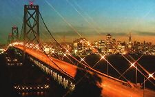 Vintage Postcard Bay Bridge Sundown Breathtaking Scenes San Francisco California picture
