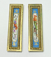 Pair of Hand Painted Sevres style “bleu de celeste’' Porcelain Plaques Mounted picture