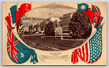 Original Vintage Antique Postcard Parliament House Oval Flags Canberra Australia picture
