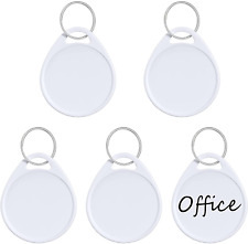 Uniclife 1.5 Inch Tough Plastic Key Tags Sturdy round White Item Identifiers wit picture