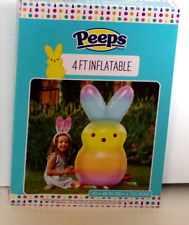 HTF Peeps 4 Foot Ft Inflatable RAINBOW / MULTI COLOR / OMBRE Easter Bunny picture