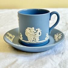 Vintage Wedgwood Jasperware Demitasse Cup and Saucer Made In England Excellent B picture