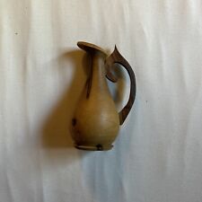Vintage Wooden Pitcher, Hand Turned, Miniature 3.75 Inches Tall  picture