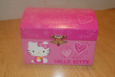 GIRLS SANRIO 1976/2012 HELLO KITTY PINK MUSICAL JEWELRY BOX- EUC picture