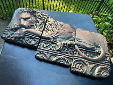 Vtg LION Hanging Panels CBK Resin Lion of Lucern Wall Sculpture 51” Faux Bronze picture