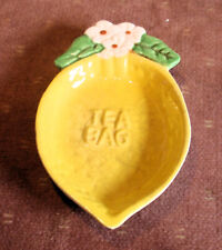 Vintage Ceramic Josef Originals Ceramic Tea Bag Holder, Yellow Lemon Shape picture