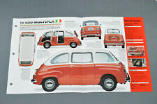 1956-1966 FIAT 600 MULTIPLA (1957) Car SPEC SHEET BROCHURE PHOTO BOOKLET picture