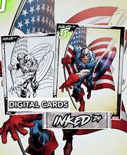 Topps Marvel Collect Inked '24 Series 2 Captain America Tilt + B & W ⭐Digital⭐ picture