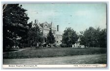 Bloomington Illinois IL Postcard Brokaw Hospital Building Dirt Road 1918 Antique picture