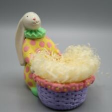 Avon Eggs To You Easter Egg Holder Standing Bunny With Basket Figurine Ornament picture