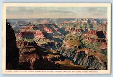 Grand Canyon Arizona AZ Postcard Northwest From Grandeur Point c1920's Antique picture