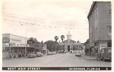 1955 RPPC Corner Drug Stores Early Cars Inverness FL picture