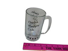 RARE 1980's Omaha PLAYBOY Bunny Club Clear Glass Beer  MUG NEBRASKA Excellent NE picture