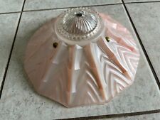 BEAUTIFUL VINTAGE PINK GLASS CEILING LIGHT SHADE, GREAT CONDITION picture
