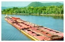 Cincinnati OH Ohio Towboat Barge Ohio River Chrome Postcard picture