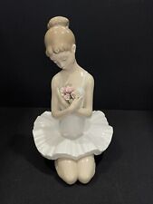 Signed Lladro 6998 First Ovation Ballerina with Flowers Porcelain Figurine picture