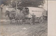 Walker Ice Co. Horse-Drawn Delivery Wagon Vermont? c1910s RPPC Photo Postcard picture