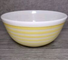 Vintage Pyrex Rainbow Stripes Yellow Strip Mixing Bowl 2 1/2 Quart 403 USA Made picture