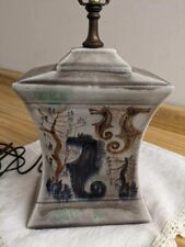 Vtg. MCM seahorse art pottery ceramic lamp. picture