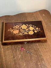 Vintage Reuge Wooden Musical Jewelry Box Made In Italy Plays Endless Love  picture