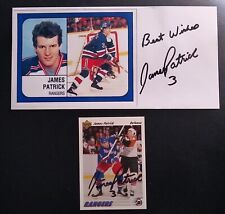 JAMES PATRICK Autographed 4x8 Photo + 1991/92 Signed UD Card New York Rangers picture