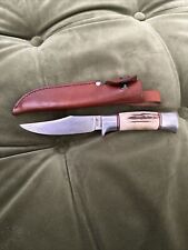 Vintage J.A. Hellberg Eskilstuna hunting knife in leather sheath, made in Sweden picture