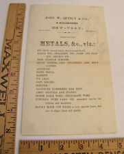 ANTIQUE 1859 NOTICE FROM JOHN QUINCY CO NYC METAL IRON WIRE HARDWARE picture
