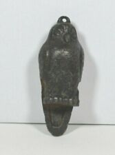 RARE Rustic Cast Iron Owl with Bell Inside and Hole for Hanging at Top 4