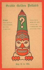 SEATTLE GOLDEN POTLATCH Poster-Style Native American Totem Pole 1910s WA Antique picture
