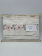 5 yd Vintage Embroidered Trim Cotton J. Joseph Pink Floral 4.5