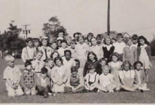 5i Photograph 1945 Group Portrait Kids Boys Girls Teacher  picture