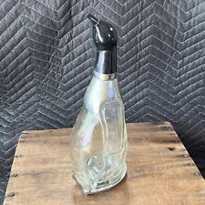 Vintage Mid Century 12” Glass Chrome Musical Penguin Decanter “How Dry I Am” picture