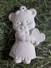 Teddy bear with heart ceramic bisque-ready to paint- s 16 picture