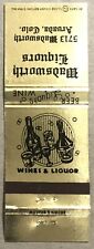 Vintage 20 Strike Matchbook Cover - Wadsworth Liquers Aurora, CO picture