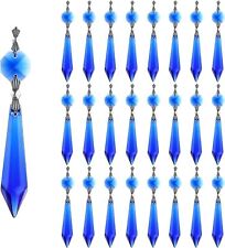 25pcs Blue Chandelier Crystals Replacement Chandelier Icicle Crystal Prisms C... picture