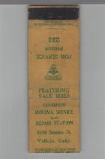 1930s Matchbook Cover Diamond Quality Yale Tires Sonoma Service Vallejo CA picture