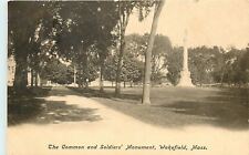 Wakefield MA~Tree Shade Over Path At The Common and Soldiers Monument~1906 picture