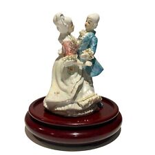 Vintage Victorian Porcelain Dancing Couple Figurine with Lace Trim picture